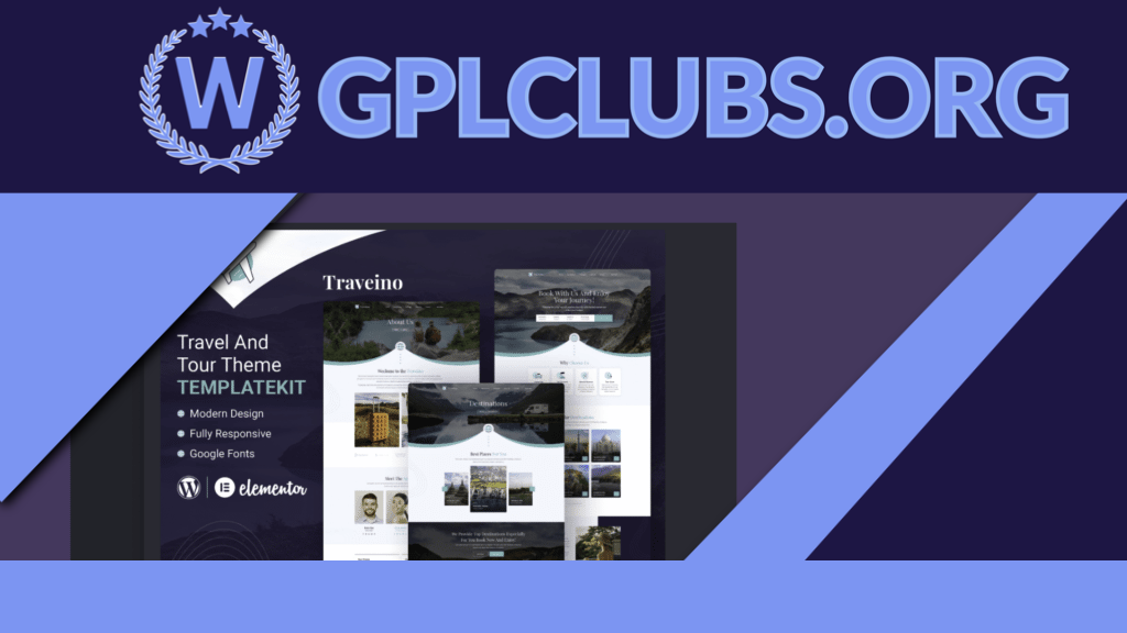 Traveino - Travel Agency Elementor Template Kit Traveino - Travel Agency Elementor Template Kit